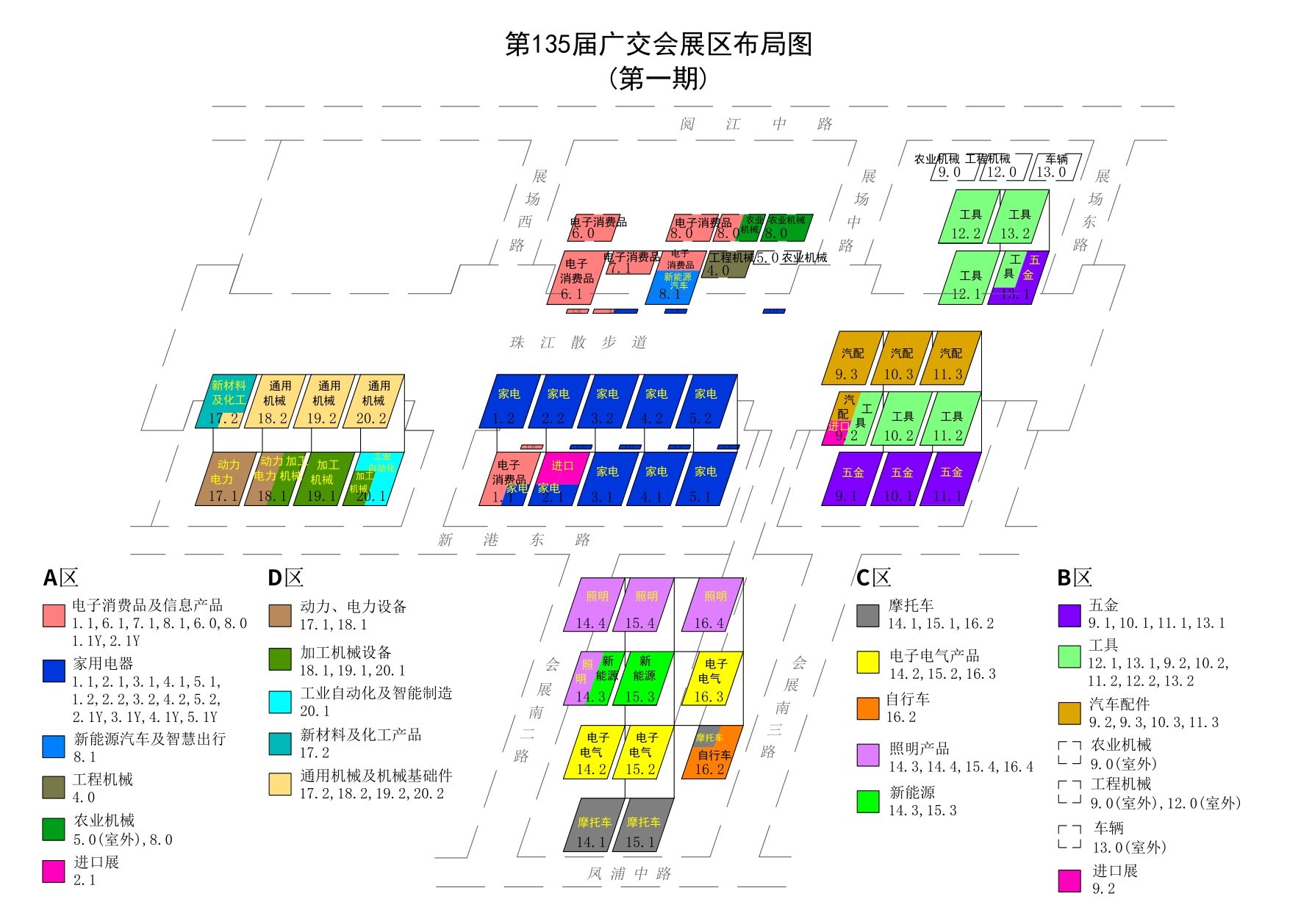 廣交會展區分布圖「展館分布」第一期